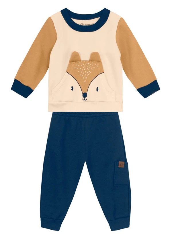 Brandili Baby - Conjunto Bebê Menino de Ursinho Bege