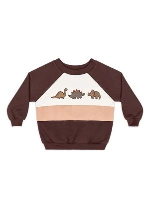 Quimby - Conjunto Bebê Menino Dino Moletom Marrom - QUIMBY