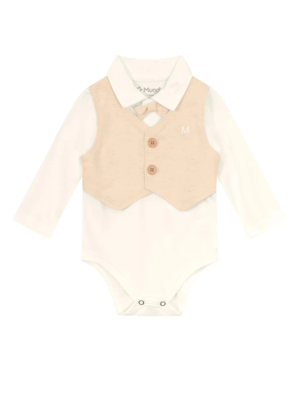 Brandili Mundi - Conjunto Bebê Menino em Cotton Bege 2