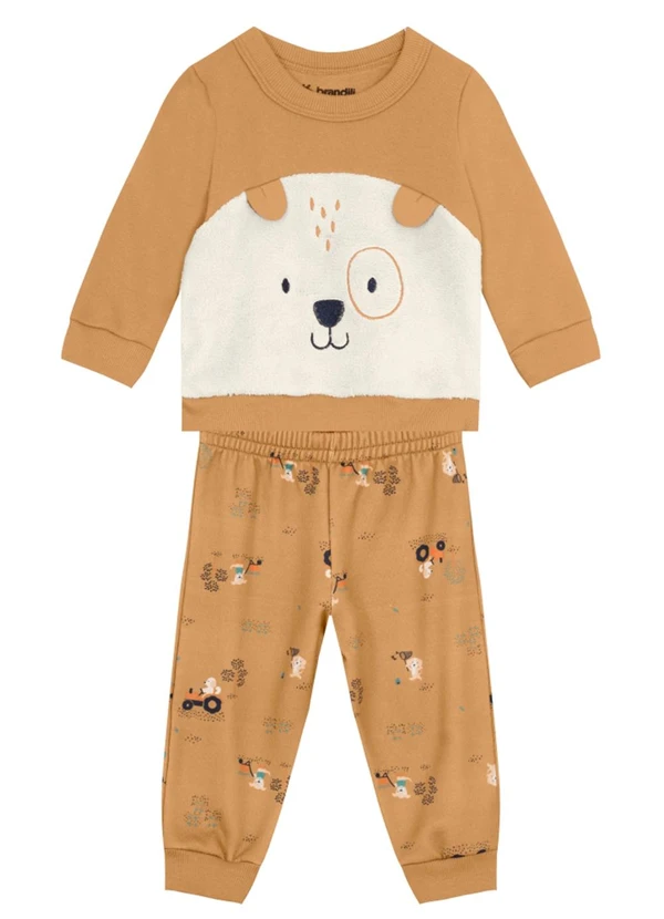 Brandili Baby - Conjunto Bebê Menino em MoletomMarrom