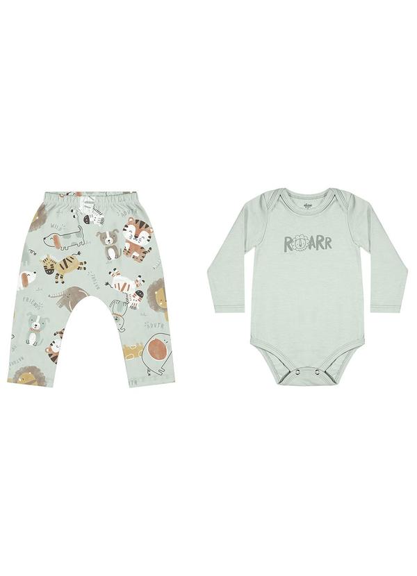 Elian - Conjunto Bebê Menino Estampado Verde