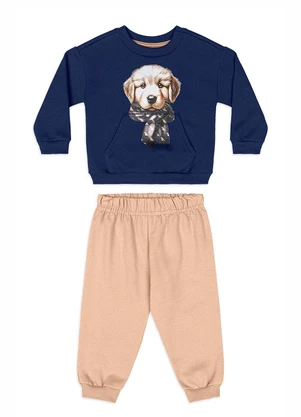 Quimby - Conjunto Bebê Menino Golden Puppy Azul - QUIMBY