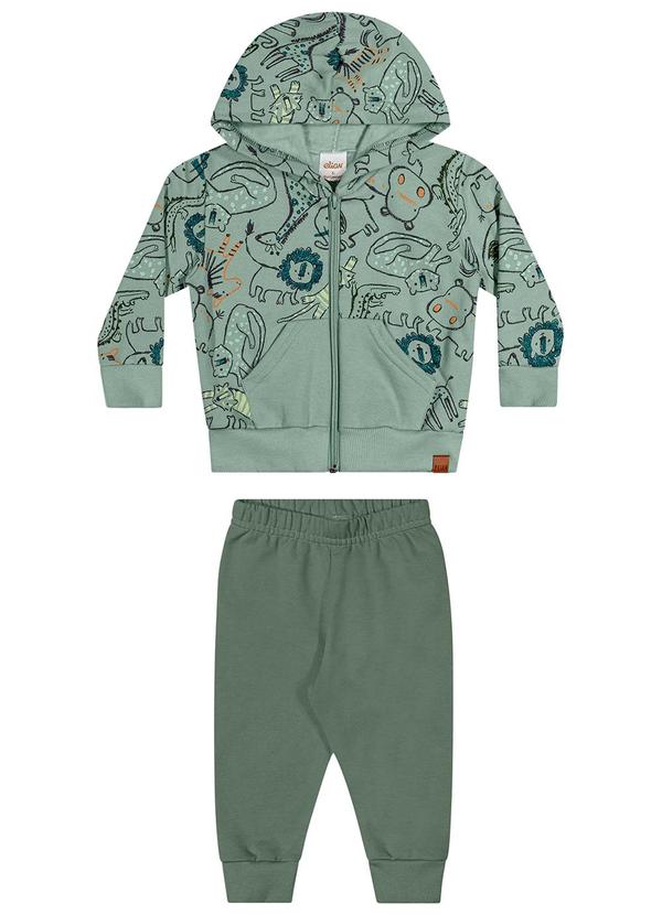 Elian - Conjunto Bebê Menino Jaqueta Animais Verde 2