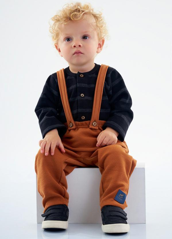 Up Baby - Conjunto Bebê Menino Jardineira e Body Azul