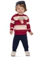 Elian - Conjunto Bebê Menino Listrado Bears Club Vermelho - variação: Vermelho