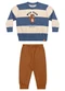 Elian - Conjunto Bebê Menino Listrado Bears Club Vermelho - variação: Azul