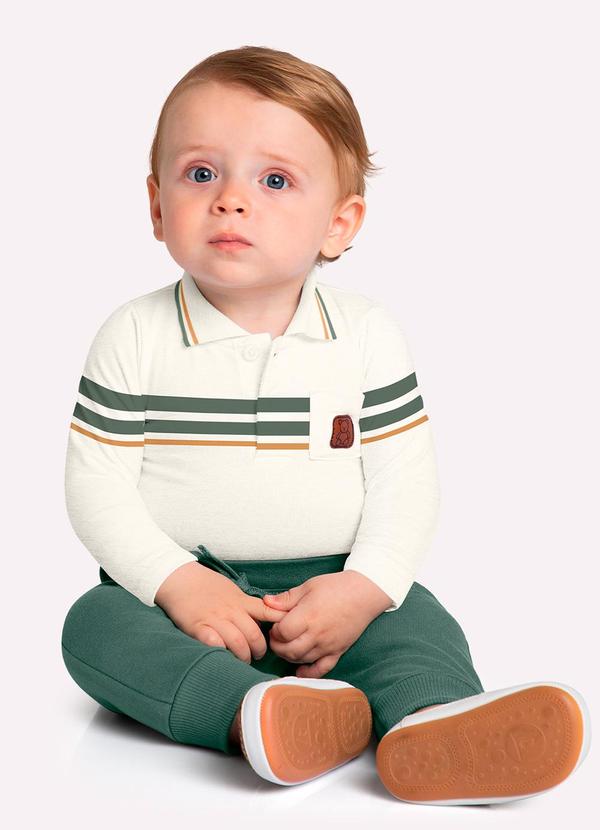 Milon - Conjunto Bebê Menino Listras Cinza