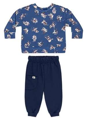 Quimby - Conjunto Bebê Menino Little Dog Azul - QUIMBY