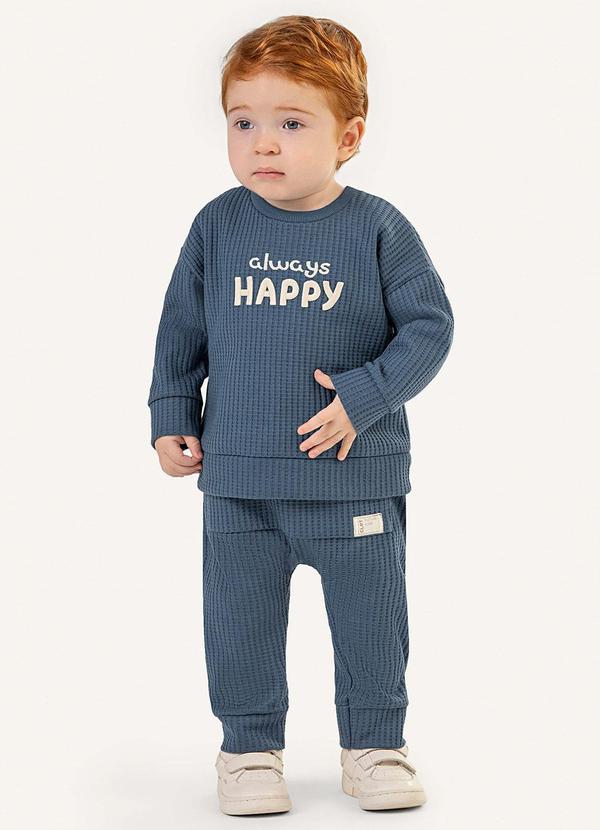 Colorittá - Conjunto Bebê Menino Malha Tricô Azul 1