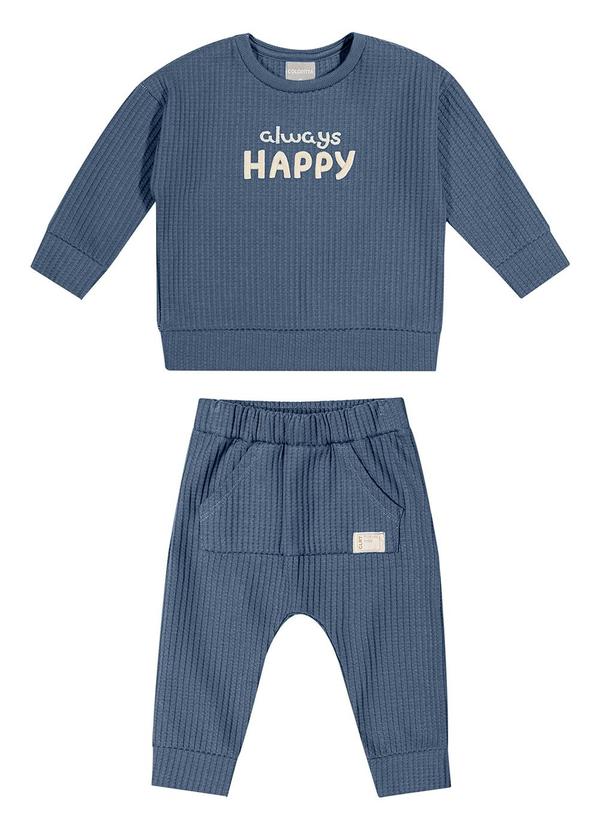 Colorittá - Conjunto Bebê Menino Malha Tricô Azul 3