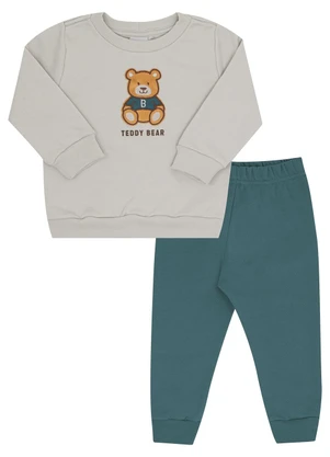 Pulla Bulla - Conjunto Bebe Menino Moletom Cinza - PULLA BULLA