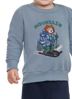 Elian - Conjunto Bebê Menino Moletom com Estampa Azul - ELIAN