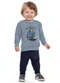 Elian - Conjunto Bebê Menino Moletom com Estampa Amarelo - variação: Azul