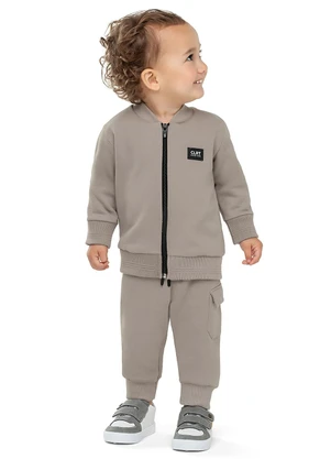 Colorittá - Conjunto Bebê Menino Moletom com Zíper Cinza - COLORITTÁ