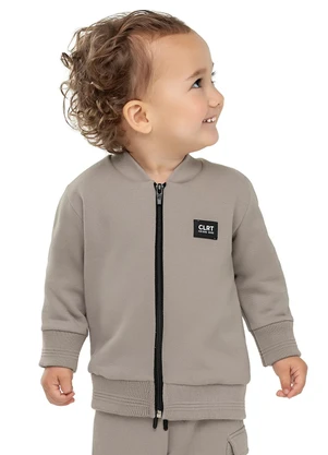 Colorittá - Conjunto Bebê Menino Moletom com Zíper Cinza - COLORITTÁ