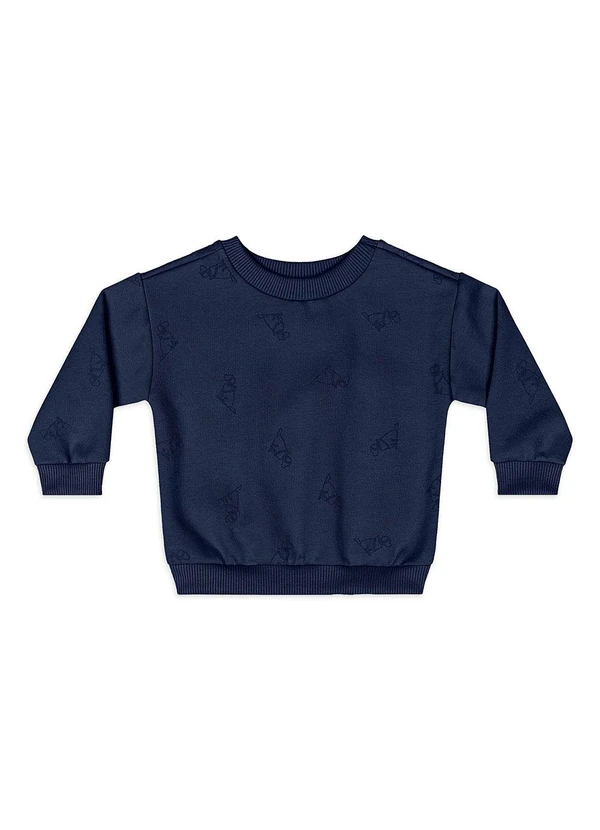 Quimby - Conjunto Bebê Menino Moletom Estampado Azul 3