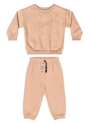 Quimby - Conjunto Bebê Menino Moletom Estampado Bege - QUIMBY