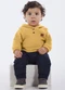 Pulla Bulla - Conjunto Bebe Menino Moletom Linho Natural - variação: Amarelo