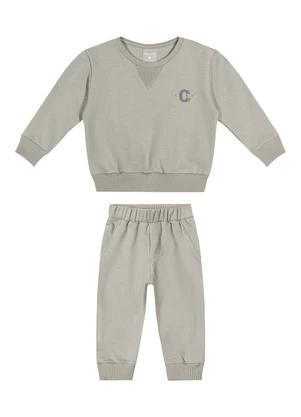 Colorittá - Conjunto Bebê Menino Moletom Ponto Roma Cinza - COLORITTÁ
