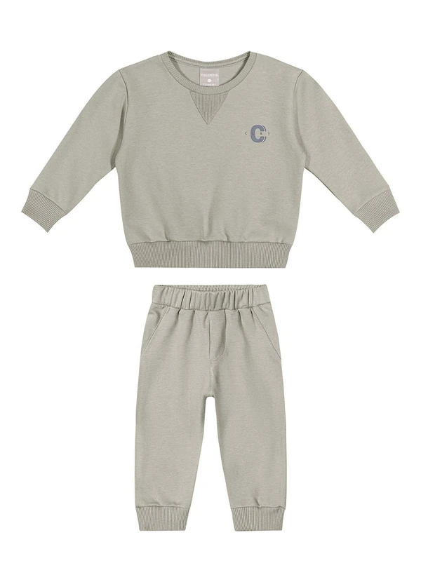 Colorittá - Conjunto Bebê Menino Moletom Ponto Roma Cinza