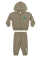Elian - Conjunto Bebê Menino Moletom Rajado Dino Verde - variação: Verde