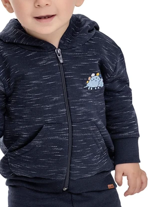 Elian - Conjunto Bebê Menino Moletom Rajado Dino Azul - ELIAN