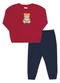 Pulla Bulla - Conjunto Bebe Menino Moletom Vermelho - variação: Vermelho