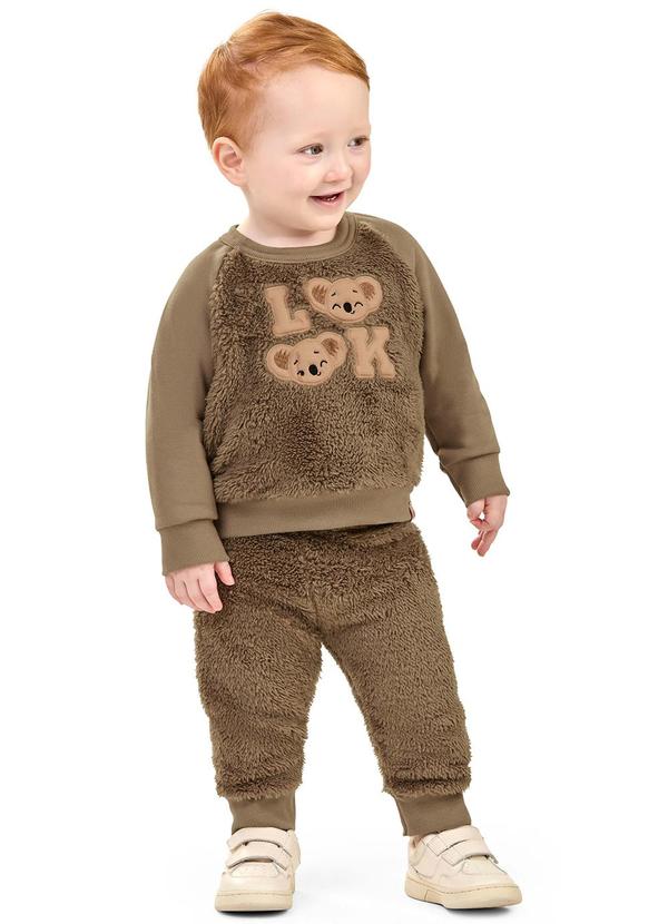 Elian - Conjunto Bebê Menino Peluciado Coalas Marrom