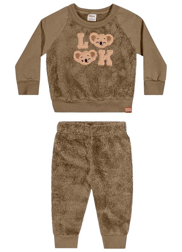 Elian - Conjunto Bebê Menino Peluciado Coalas Marrom 2