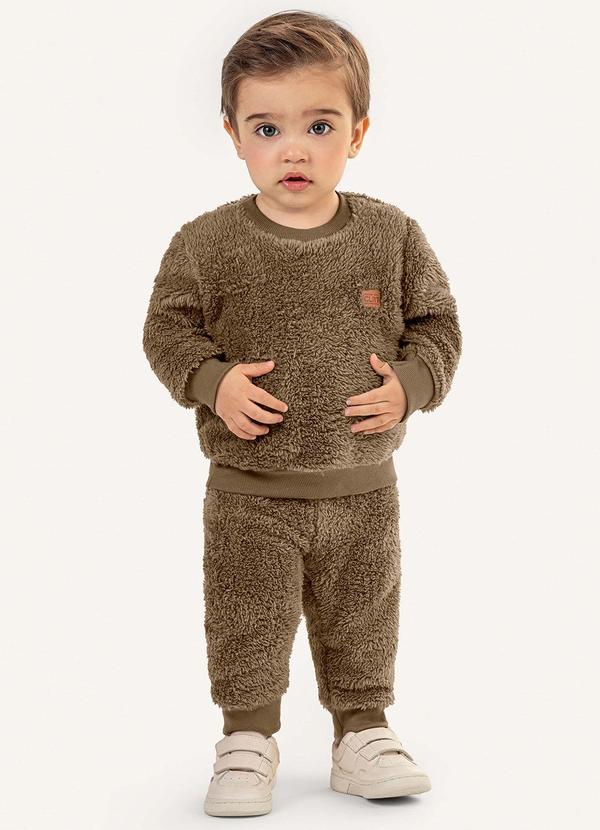 Colorittá - Conjunto Bebê Menino Peluciado Marrom