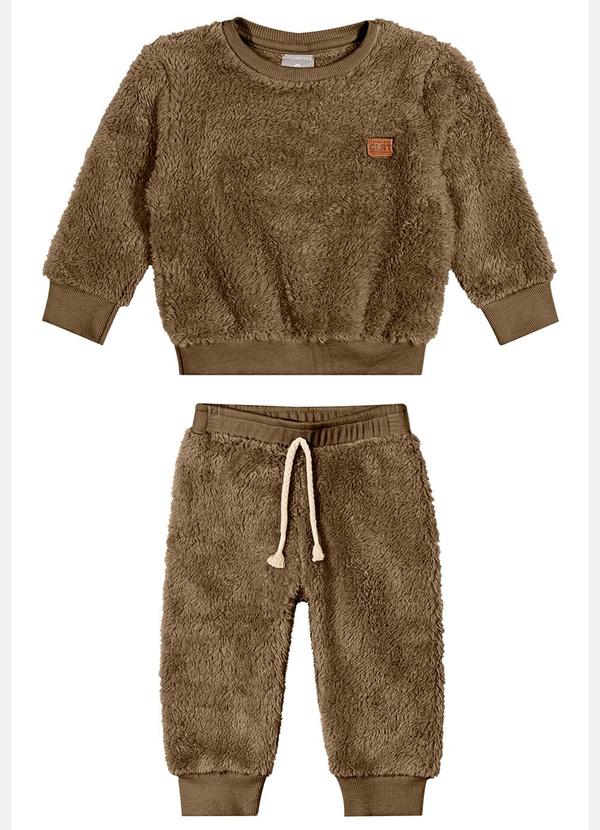 Colorittá - Conjunto Bebê Menino Peluciado Marrom 2