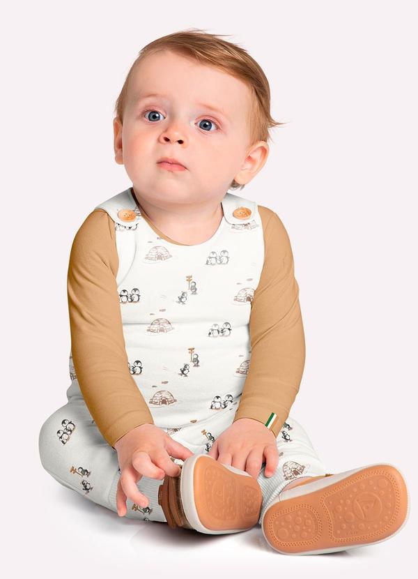 Milon - Conjunto Bebê Menino Pinguins Marrom