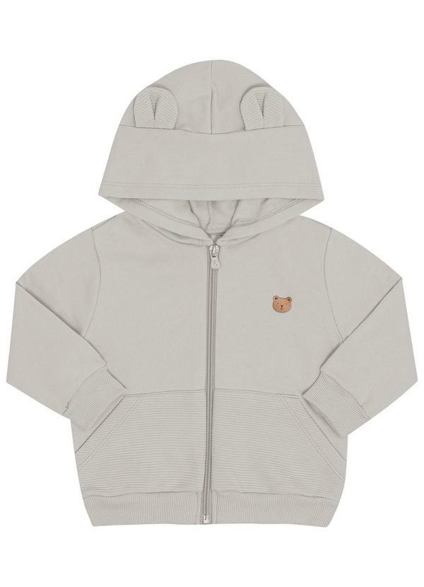 Pulla Bulla - Conjunto Bebe Moletom e Malha Relevo Cinza 2