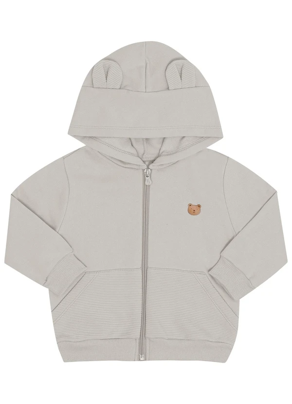 Pulla Bulla - Conjunto Bebe Moletom e Malha Relevo Cinza 2