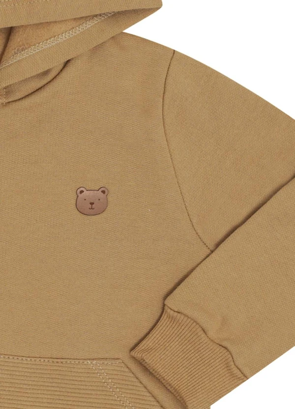 Pulla Bulla - Conjunto Bebe Moletom e Malha Relevo Marrom 4