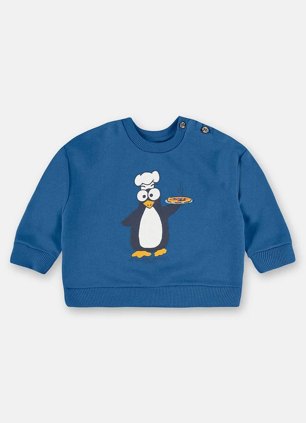 Up Baby - Conjunto Bebê Moletom Puff Azul 3