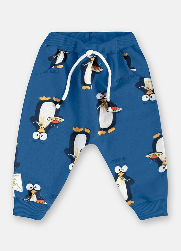 Up Baby - Conjunto Bebê Moletom Puff Azul 5