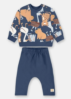 Up Baby - Conjunto Bebê Super Cotton Azul - UP BABY