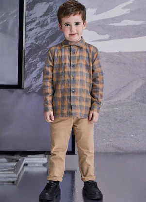 Youccie - Conjunto Bege Xadrez Caramelo - YOUCCIE