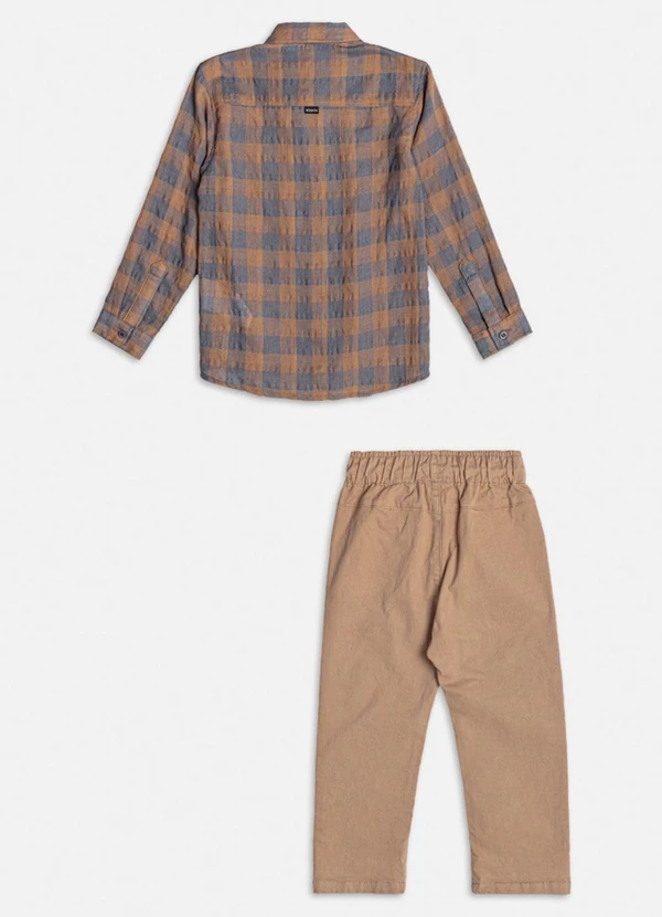 Youccie - Conjunto Bege Xadrez Caramelo 4