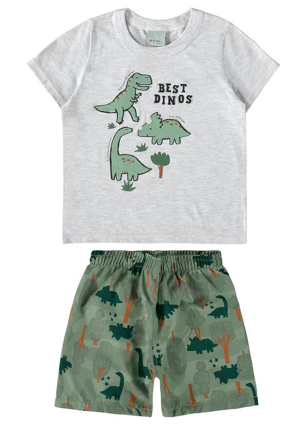 Malwee Kids - Conjunto Best Dinos com Microfibra Menino Cinza