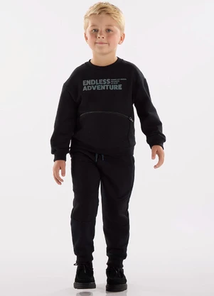 Up Baby - Conjunto Blusa e Calça Menino Preto - UP BABY