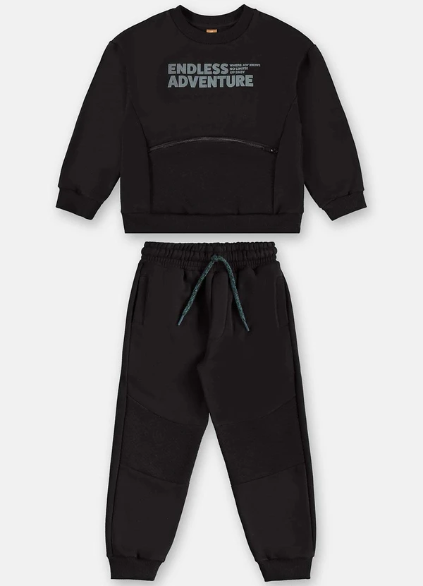 Up Baby - Conjunto Blusa e Calça Menino Preto 2