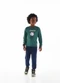 Quimby - Conjunto Blusa Estampa Calça Jogger Azul - variação:  