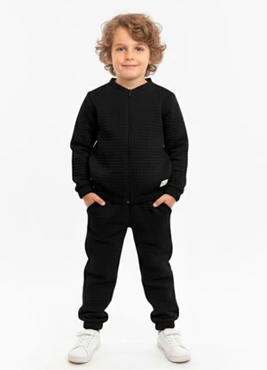 Lik Boys - Conjunto Blusão Aberto e Calça Preto - LIK BOYS