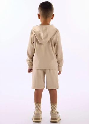Up Baby - Conjunto Blusão Bermuda Bege - UP BABY
