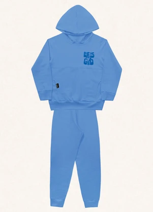 Fakini Kids - Conjunto Blusão C/Capuz e Calça Azul - FAKINI KIDS