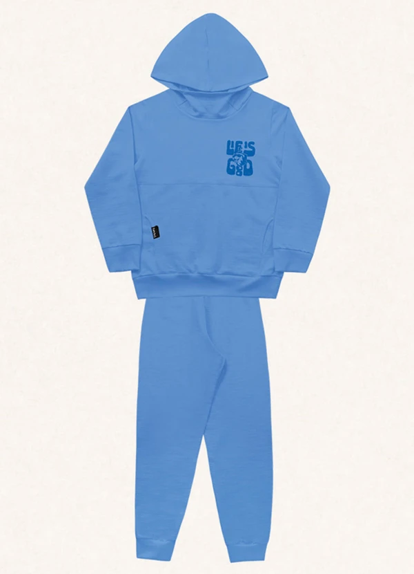 Fakini Kids - Conjunto Blusão C/Capuz e Calça Azul