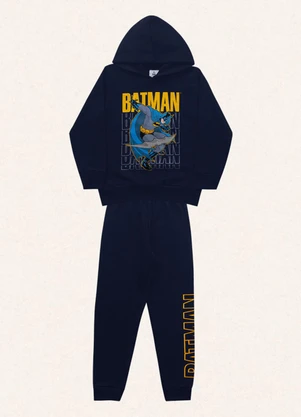 Fakini Kids - Conjunto Blusão C/Capuz e Calça Batman Azul - FAKINI KIDS