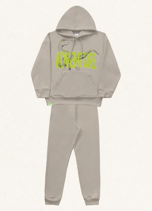 Fakini Kids - Conjunto Blusão C/Capuz e Calça Bege 5